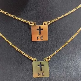ESCAPULÁRIO ELO 3X1 PLACA FÉ DE 12X12MM BD