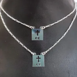 ESCAPULÁRIO ELO 3X1 PLACA FÉ DE 12X12mm BP