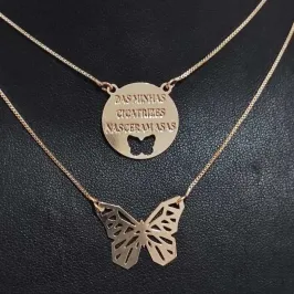 ESCAPULÁRIO VENEZIANA BORBOLETA + FRASE BD