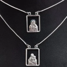ESCAPULÁRIO VENEZIANA PLACA JESUS / AVE MARIA 13X16mm BP