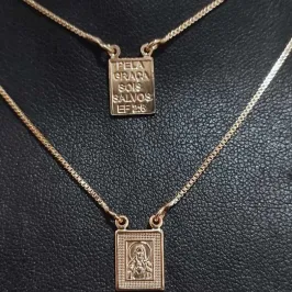 ESCAPULÁRIO VENEZIANA PLACA VERSICULOS BIBLICOS DE 8X10MM BD