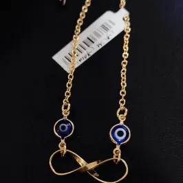 PULSEIRA ELO PORTUGUÊS PINGENTE OLHO GREGO + INFINITO BD