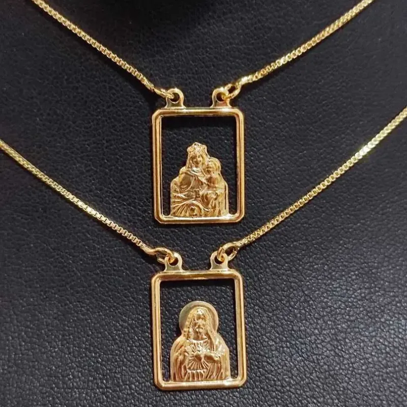 ESCAPULÁRIO VENEZIANA JESUS / AVE MARIA PLACA 13X16 BD