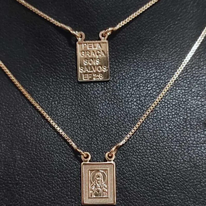 ESCAPULÁRIO VENEZIANA PLACA VERSICULOS BIBLICOS DE 8X10MM BD