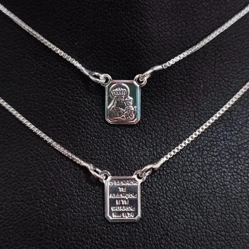 ESCAPULÁRIO VENEZIANA PLACA VERSÍCULOS BÍBLICOS DE 8X10mm BP