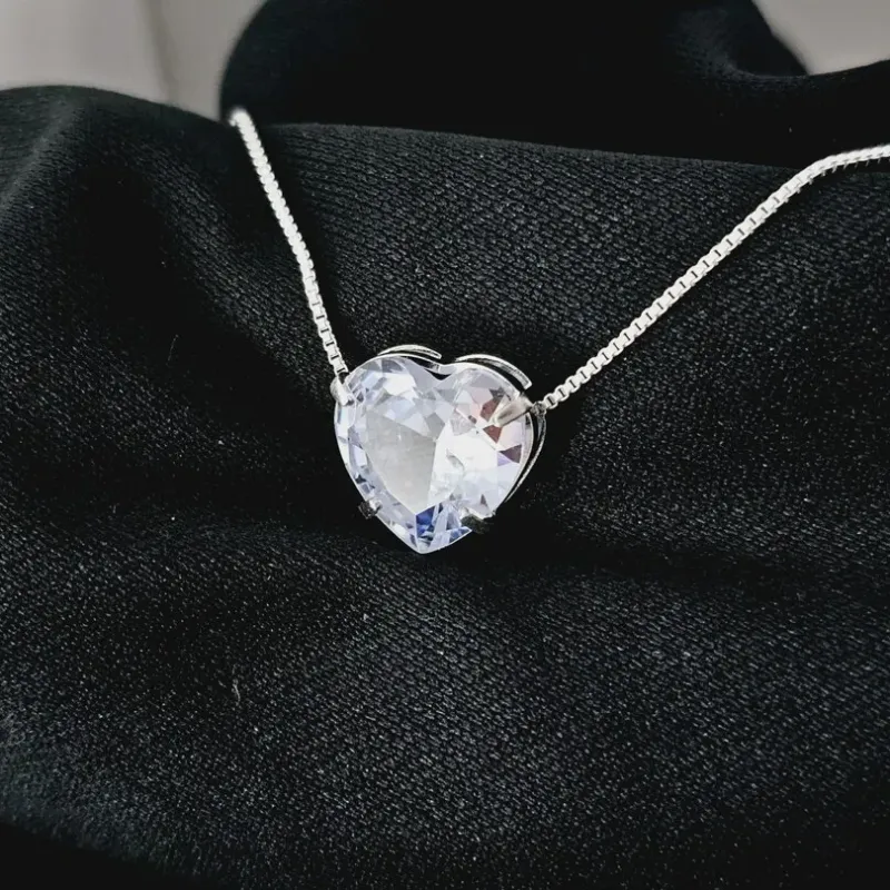 GARGANTILHA VENEZIANA CORAÇÃO DE ZIRCONIA GRANDE BP