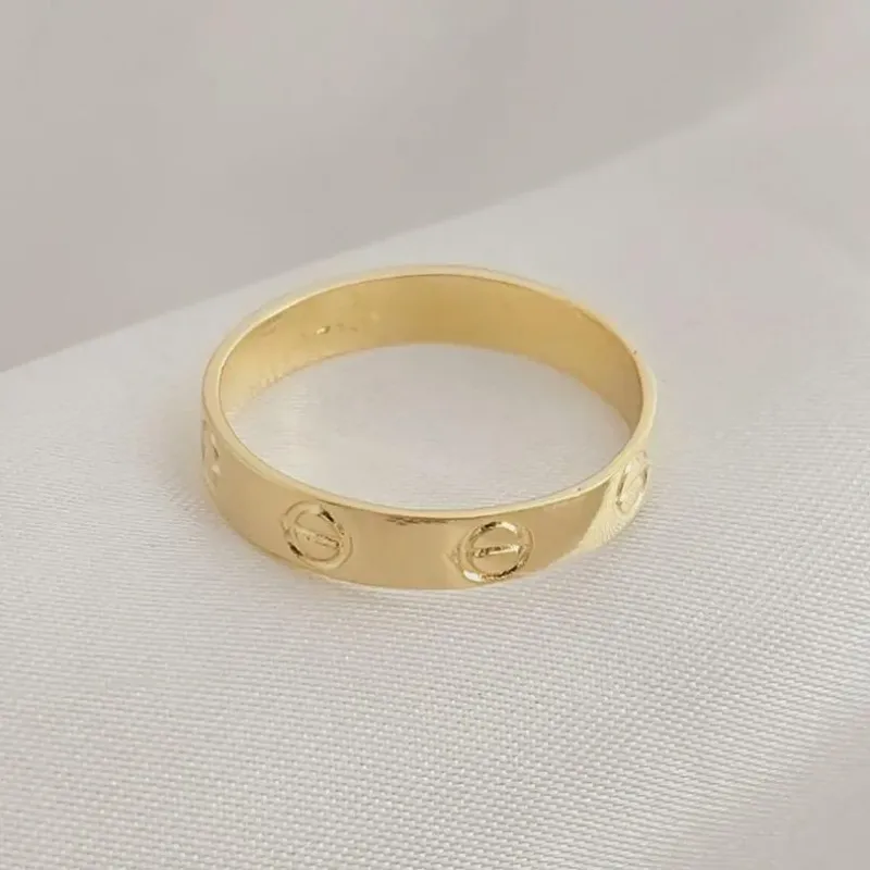 Anel inspiração Cartier love, banhado a ouro