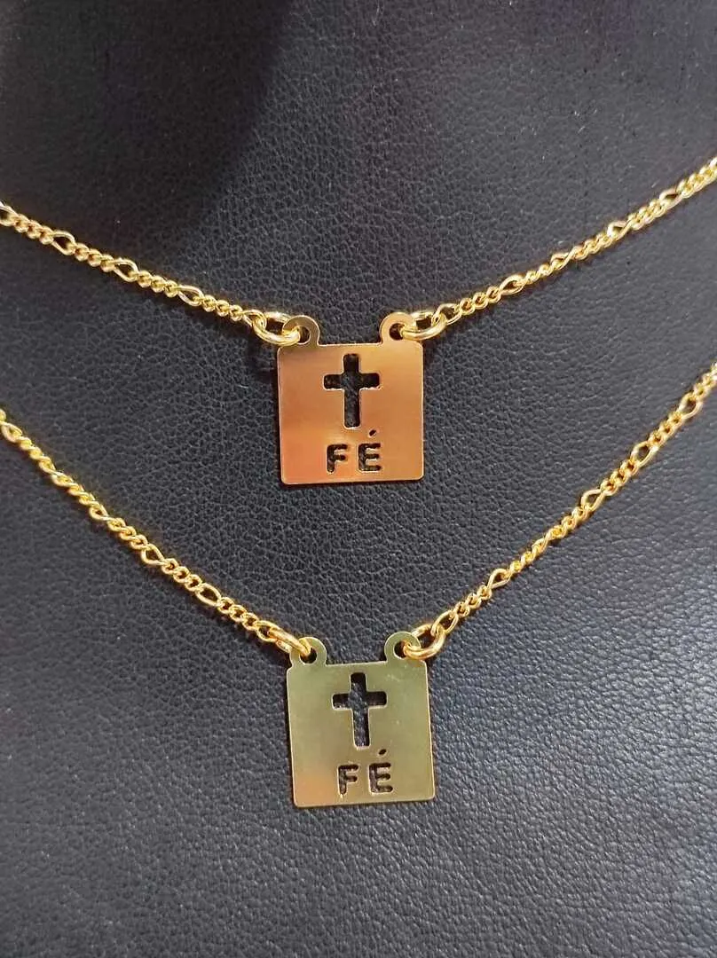 ESCAPULÁRIO ELO 3X1 PLACA FÉ DE 12X12MM BD