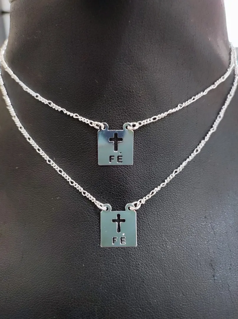 ESCAPULÁRIO ELO 3X1 PLACA FÉ DE 12X12mm BP