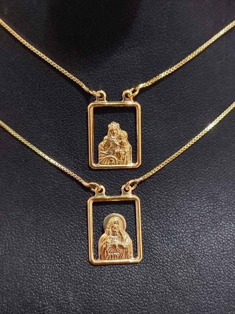 ESCAPULÁRIO VENEZIANA JESUS / AVE MARIA PLACA 13X16 BD