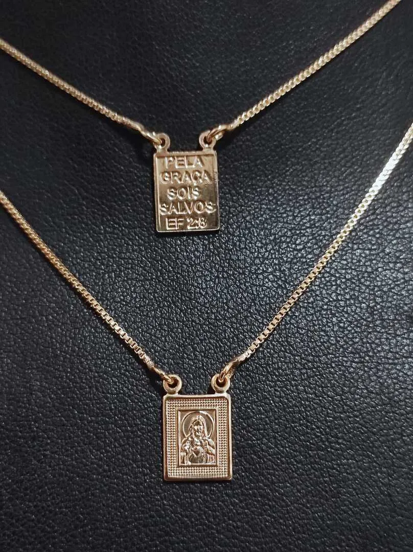 ESCAPULÁRIO VENEZIANA PLACA VERSICULOS BIBLICOS DE 8X10MM BD