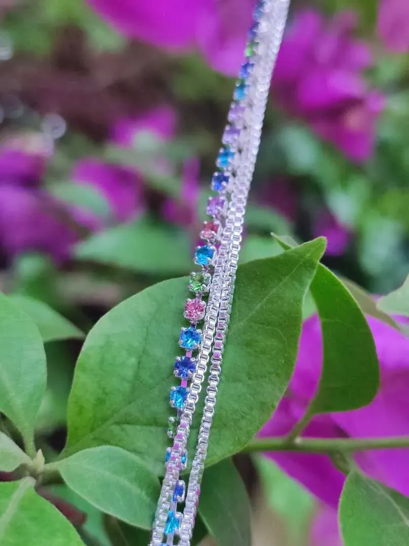 PULSEIRA 2 FIOS VENEZIANA E 1 CRAVEJADO DE ZIRCÔNIAS BP