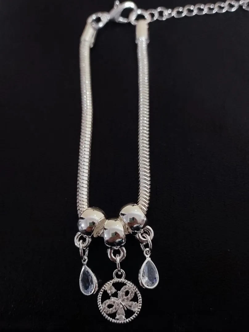 PULSEIRA RABO DE RATO DE 3mm + PINGENTES CORAÇÃO BP